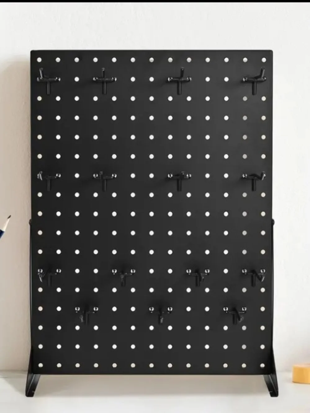 Black Freestanding Pegboard Organizer – Home Storage & Tool Display